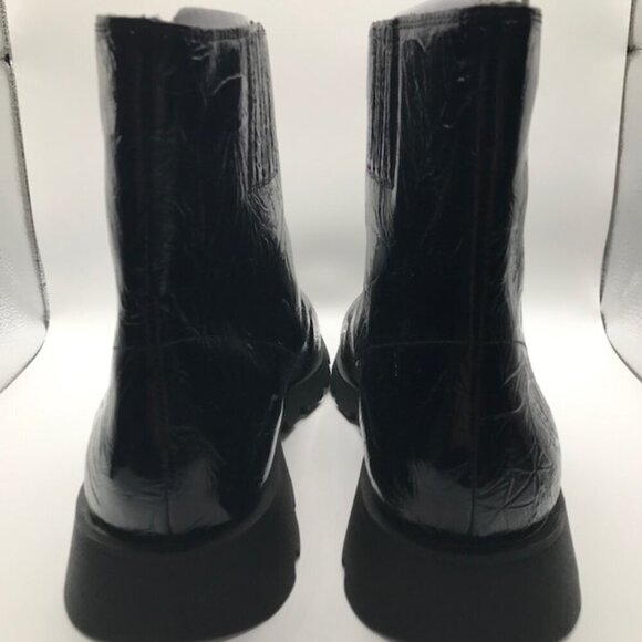NWT Katy Perry  Black Patent "The Daarling" Zip Front Ankle Combat Boot Size 11M - Picture 6 of 11